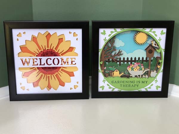 Sunflower and Gardening Shadow Boxes