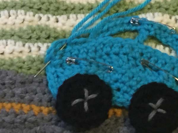 Crochet Attach Applique Tutorial Down Through Applique