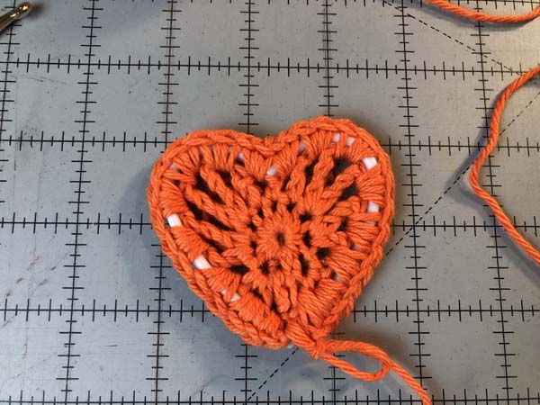 Crochet Heart 10 Rnd 3 Finished