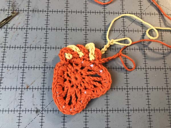 Crochet Heart 14 Several Loops Stitched