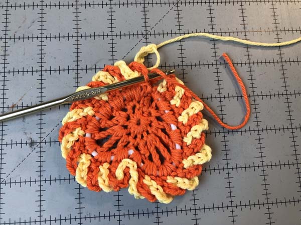 Crochet Heart 21 Last Loop slip stitch into first