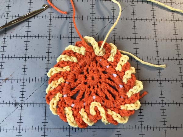 Crochet Heart 22 Color 2 slip stitch