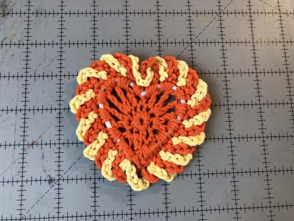 Crochet Heart 24 Yarn Tails Weaved Trimmed