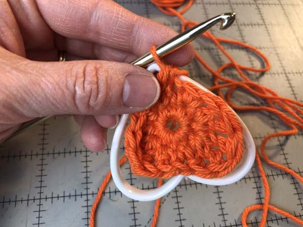 Crochet Heart 8 First Stitch Finished with plastic heart