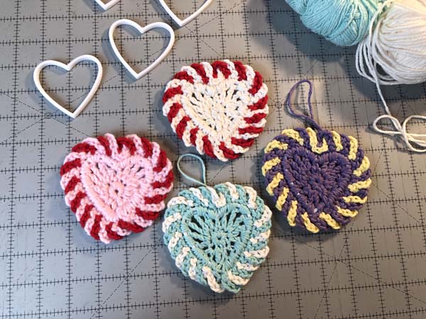 Crochet Heart Finished Samples