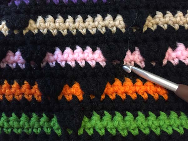 Crochet Stitch Back Loop Only Stitch Sample