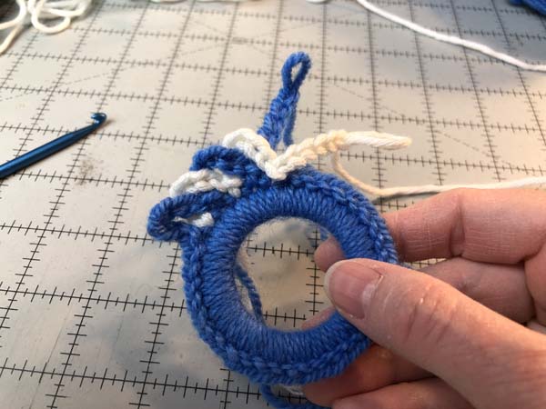 Crochet Wreath Ornament 16 Color 2 CH 6