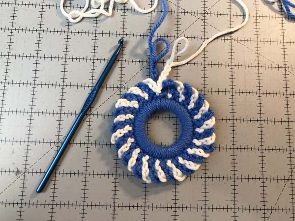 Crochet Wreath Ornament 17 CH 6 in all SC