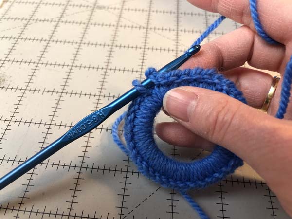 Crochet Wreath Ornament 7 Join with SLST in First SC