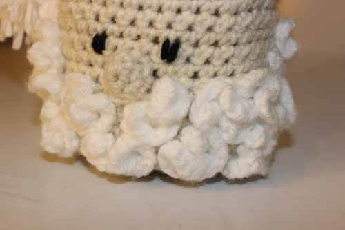 Santa Mason Jar Cover - Face and Beard Close Up