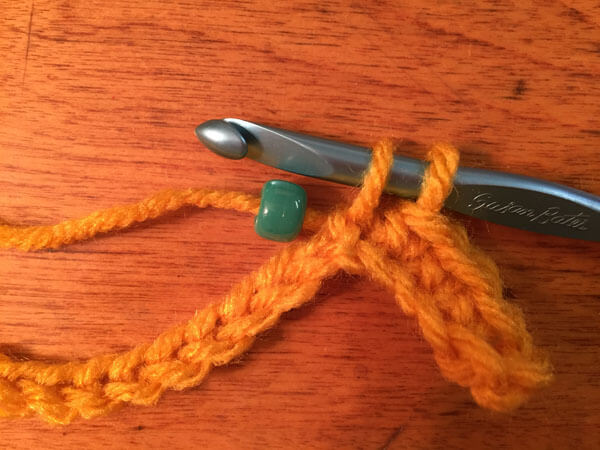 Doll Crocheted Beaded Necklace Tutorial - Add Bead