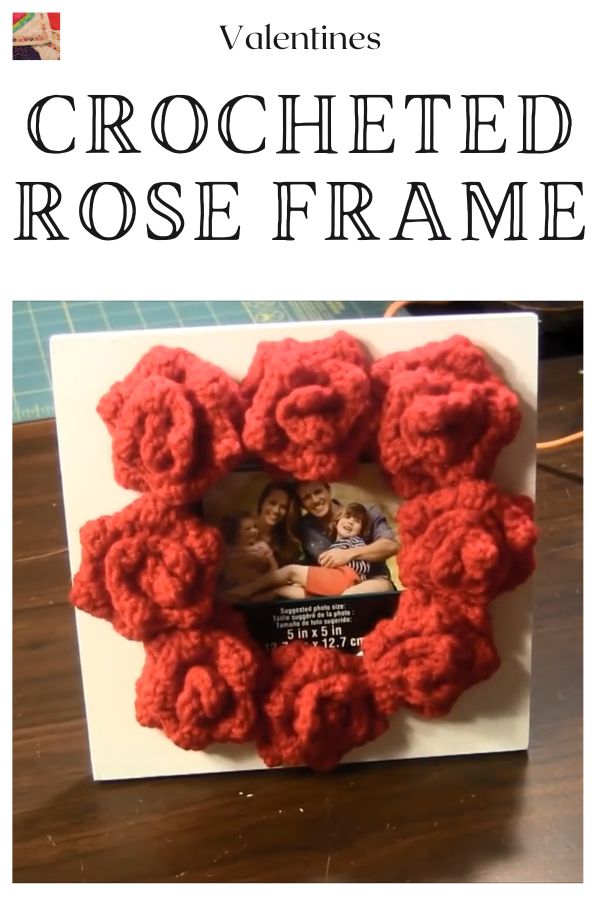 Crocheted Rose Frame pin