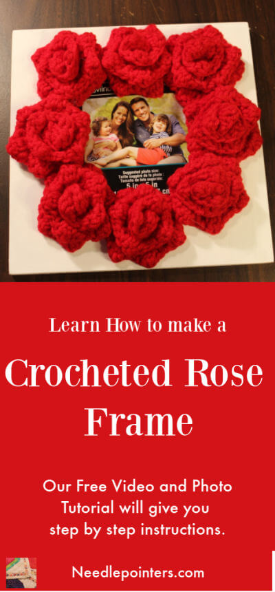Crocheted Rose Frame