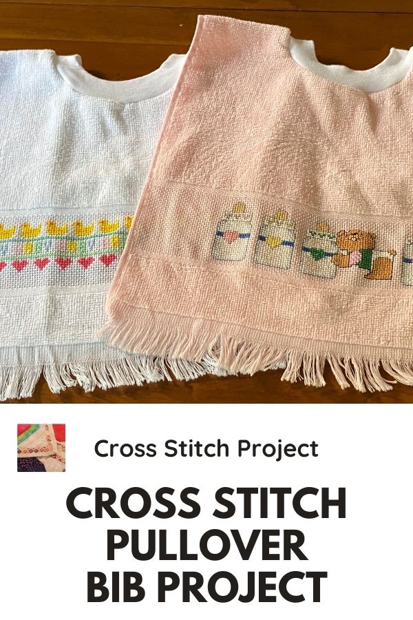 Cross Stitch Pullover Bib - pin