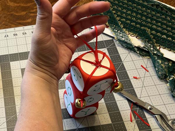 Cube Ornament 8 Glue On Hanger