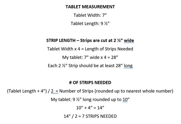Custom Tablet Cover - Calculations