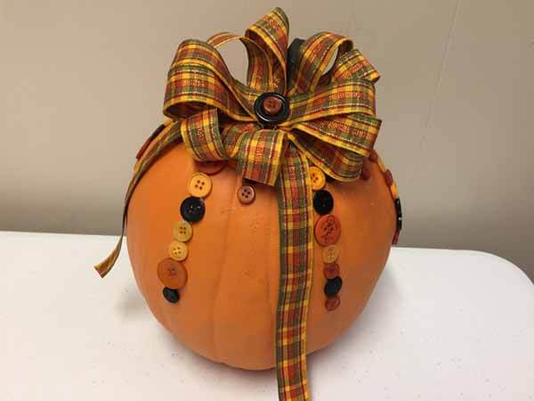Cute as a Button Pumpkin - Add Bow