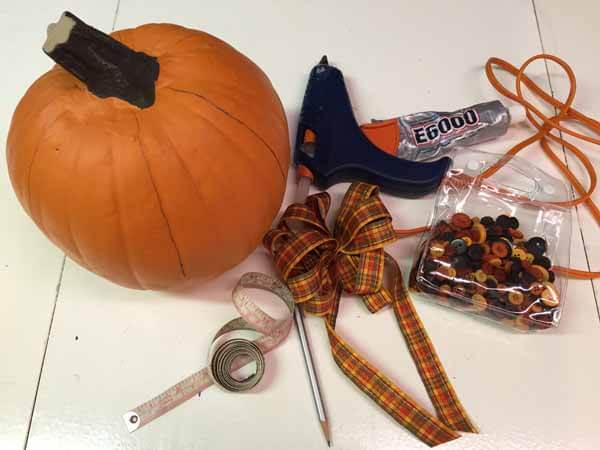 Cute as a Button Pumpkin - supplies