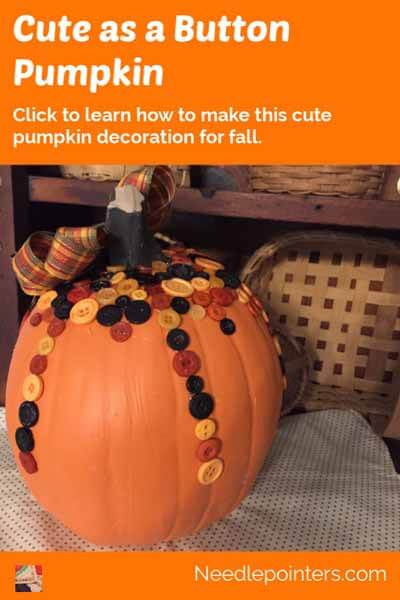 Cute as a Button Pumpkin - pin
