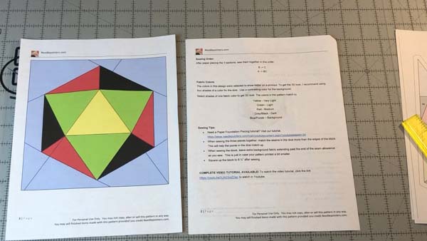 D20 Dice Paper Piece 2 Pattern Instructions