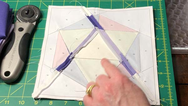 D20 Dice Paper Piece 35 Block Sewn Together