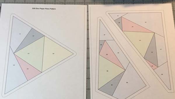 D20 Dice Paper Piece 6 Pattern