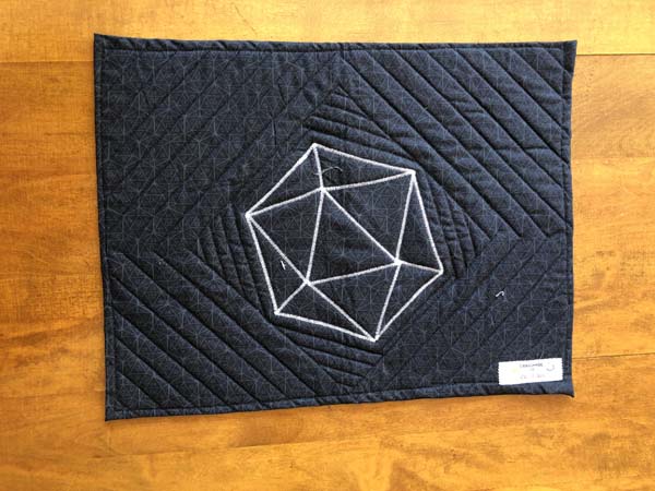 D20 Dice Paper Pieced Placemat Back