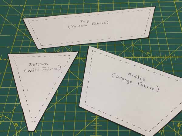 DIY Candy Corn Banner Cut Out Pattern Pieces