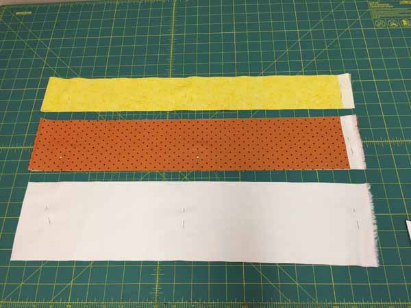 DIY Candy Corn Banner Fabric Strips Cut