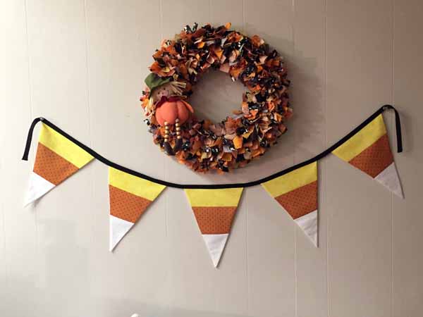 DIY Candy Corn Craft - Finished w Wreath