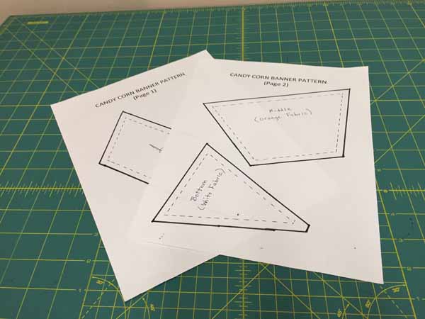 DIY Candy Corn Banner Pattern Pieces