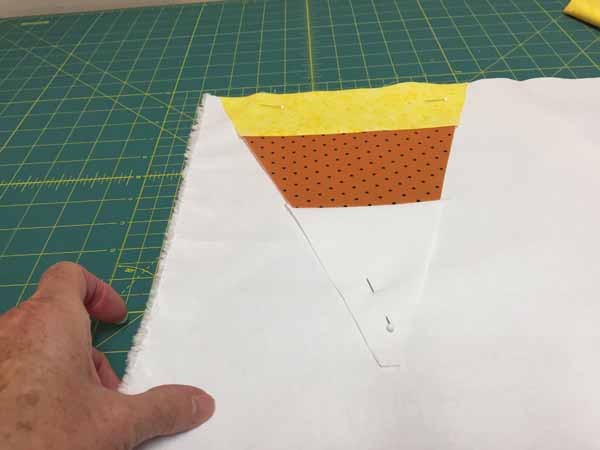 DIY Candy Corn Banner Pin To Backing Fabric