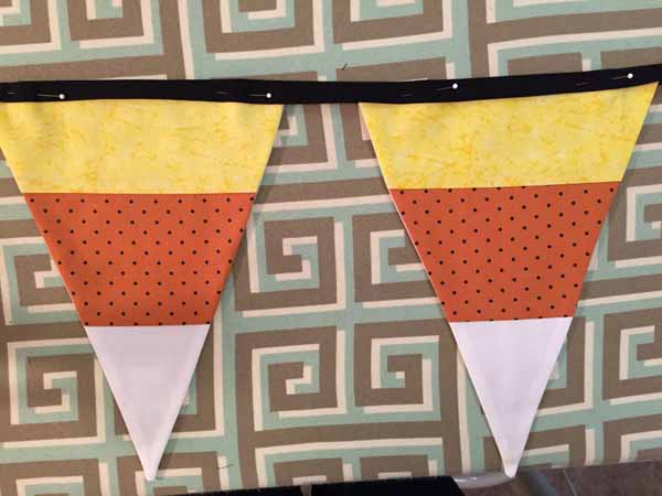 DIY Candy Corn Banner Pinned Binding