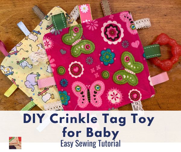Diy Crinkle Tag Toy For Baby