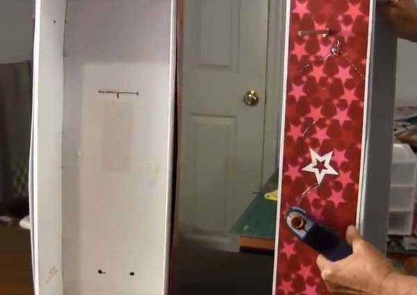 DIY Doll Clothes Closet 4 Hot Glue Side of Box
