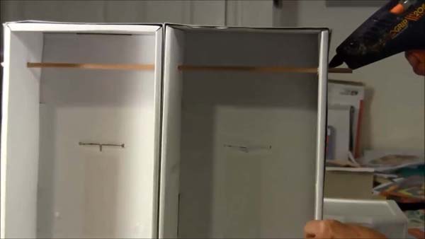 DIY Doll Clothes Closet 8 Hot Glue Ends of Dowel