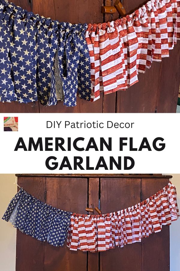 DIY Fabric American Flag Garland - pin
