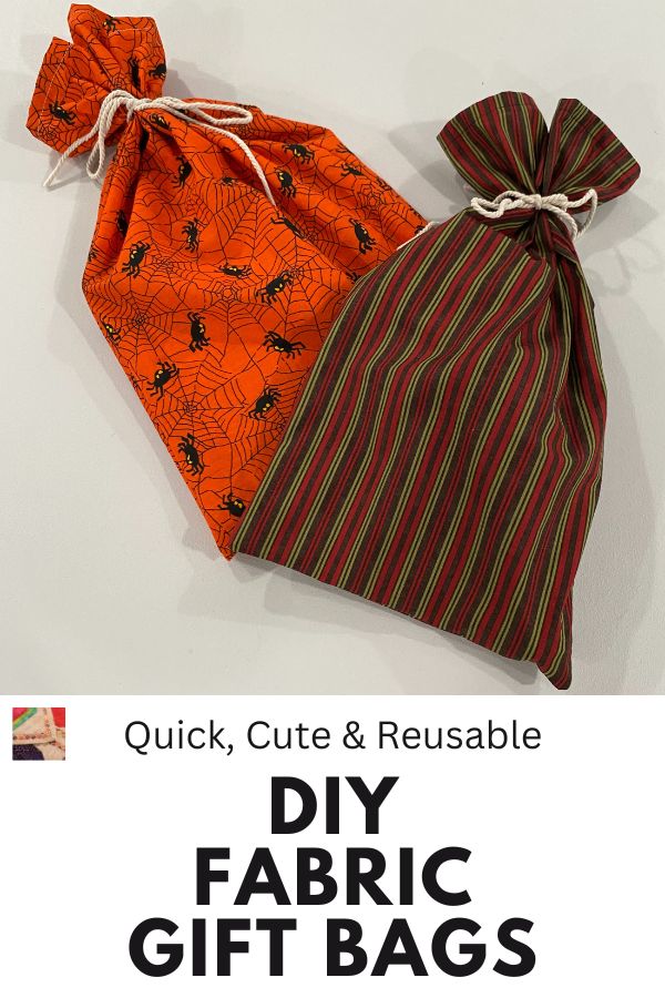 DIY Fabric Gift Bags Pattern - pin