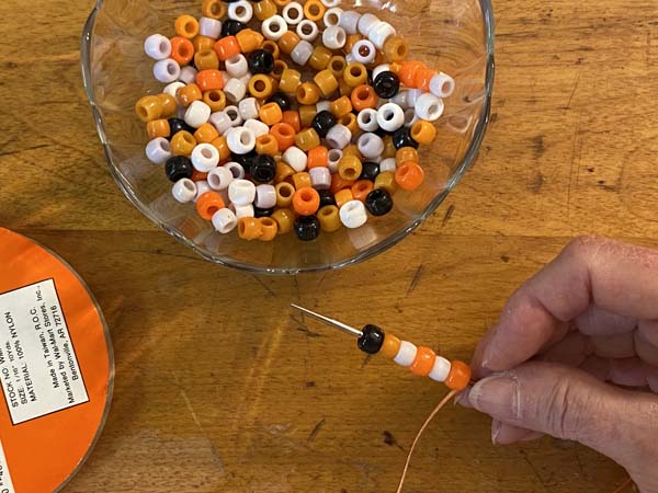 DIY Ghost Garland Add Beads