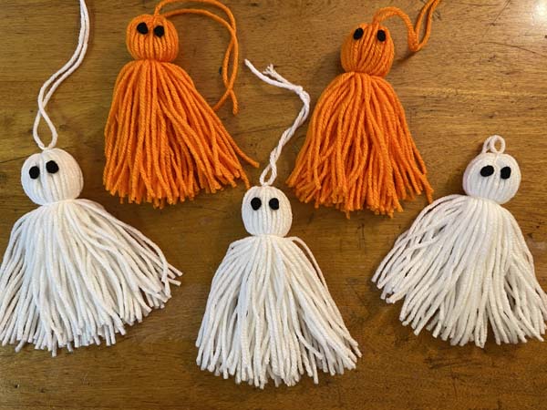 DIY Ghost Garland Ghosts Finished