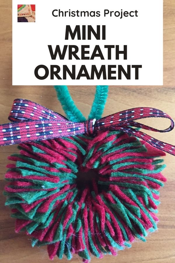DIY Mini Felt Wreath Ornament - pin