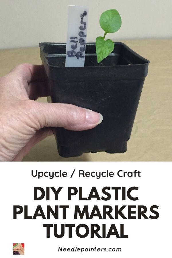 DIY Plastic Plant Markers - pin