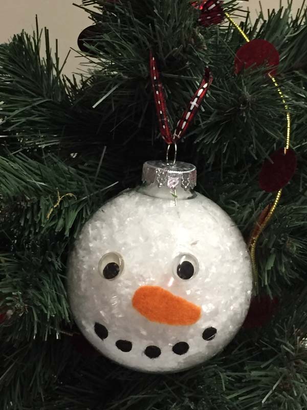 DIY Snowman Ornament Complete