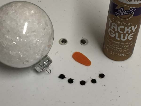 DIY Snowman Ornament Face Pieces