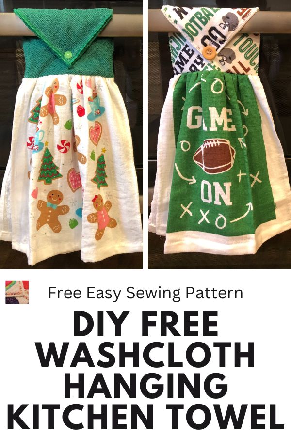 DIY Washcloth Hanging Kitchen Towel - pin