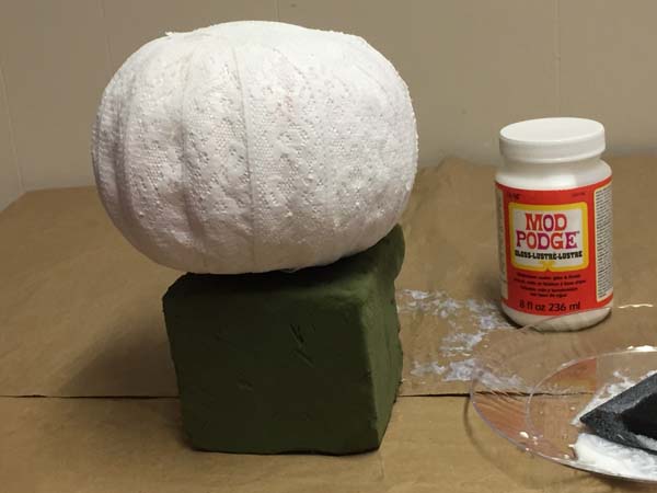 DIY White Lace Pumpkin Allow To Dry
