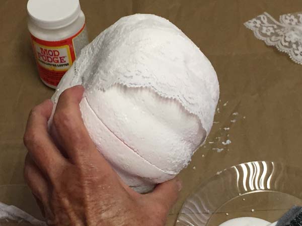 DIY White Lace Pumpkin Apply Lace