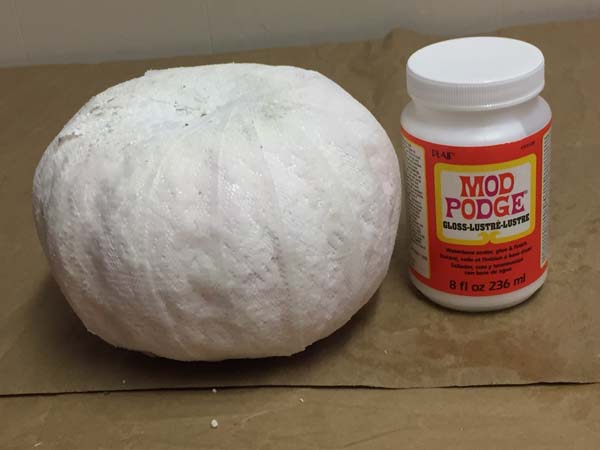 DIY White Lace Pumpkin Mod Podge