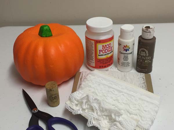 White Pumpkin Decoration -DIY White Lace Pumpkin Supplies