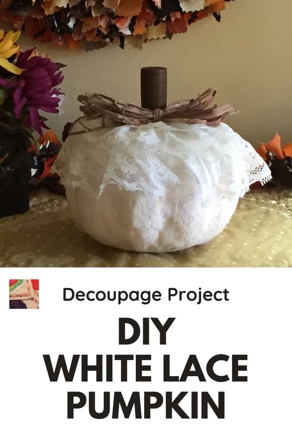 DIY White Lace Pumplin - pin